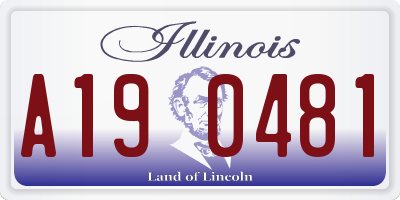 IL license plate A190481