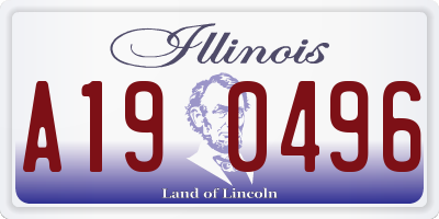 IL license plate A190496