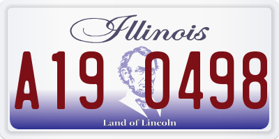 IL license plate A190498