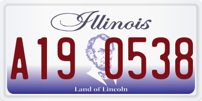IL license plate A190538