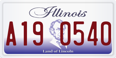 IL license plate A190540