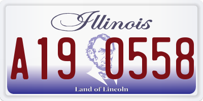 IL license plate A190558