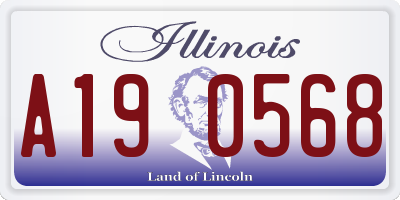 IL license plate A190568