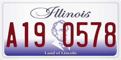 IL license plate A190578