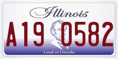 IL license plate A190582