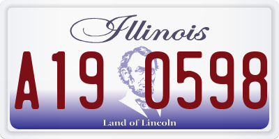 IL license plate A190598