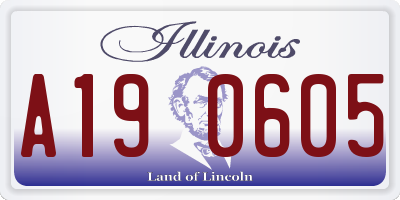 IL license plate A190605