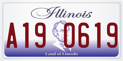 IL license plate A190619