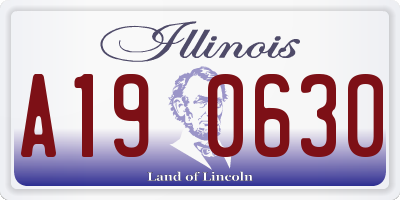 IL license plate A190630
