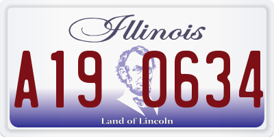 IL license plate A190634