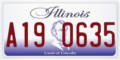 IL license plate A190635