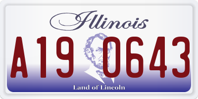 IL license plate A190643