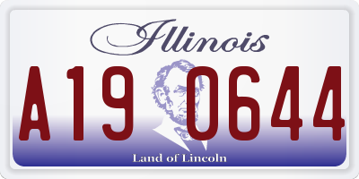 IL license plate A190644