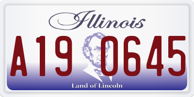 IL license plate A190645