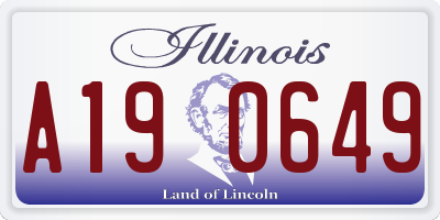 IL license plate A190649