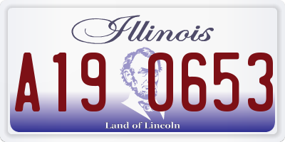 IL license plate A190653