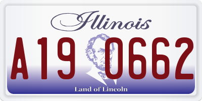IL license plate A190662