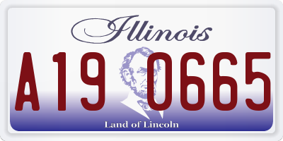 IL license plate A190665