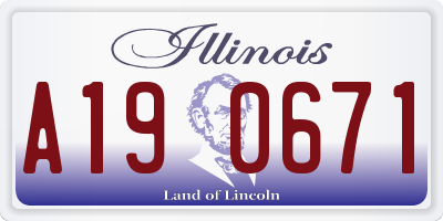 IL license plate A190671