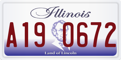 IL license plate A190672