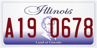 IL license plate A190678