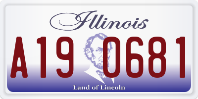 IL license plate A190681