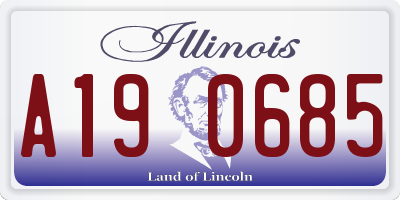 IL license plate A190685