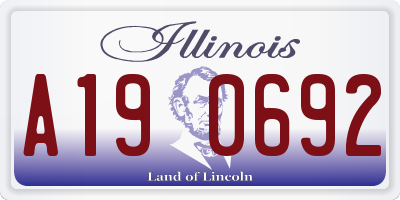 IL license plate A190692
