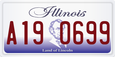 IL license plate A190699