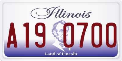 IL license plate A190700