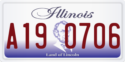 IL license plate A190706
