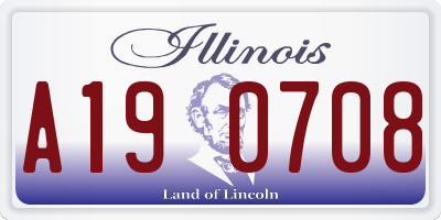 IL license plate A190708