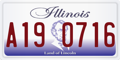 IL license plate A190716