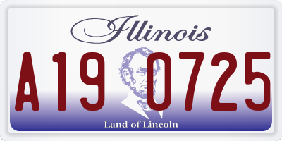 IL license plate A190725