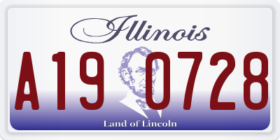 IL license plate A190728