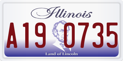 IL license plate A190735