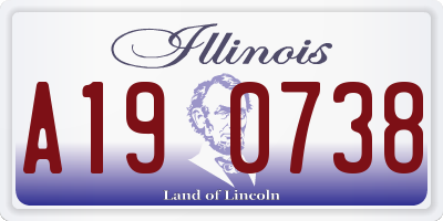 IL license plate A190738