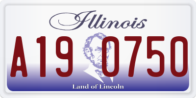 IL license plate A190750
