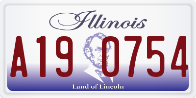 IL license plate A190754