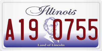 IL license plate A190755