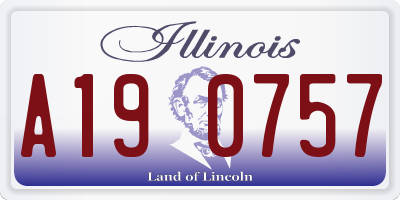 IL license plate A190757