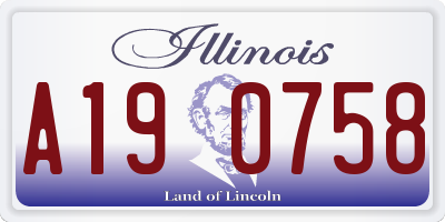 IL license plate A190758