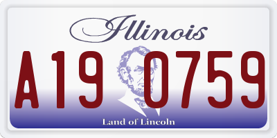 IL license plate A190759