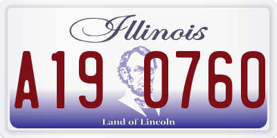 IL license plate A190760