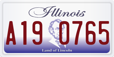 IL license plate A190765