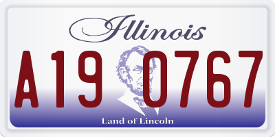 IL license plate A190767