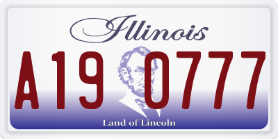 IL license plate A190777