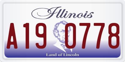 IL license plate A190778