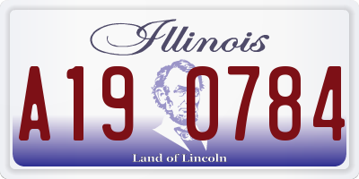 IL license plate A190784