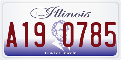 IL license plate A190785